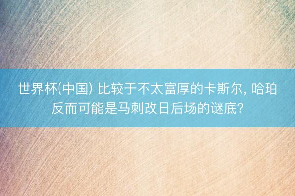 世界杯(中国) 比较于不太富厚的卡斯尔， 哈珀反而可能是马刺改日后场的谜底?