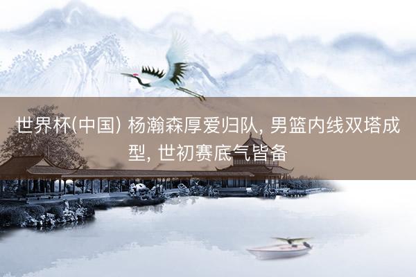 世界杯(中国) 杨瀚森厚爱归队， 男篮内线双塔成型， 世初赛底气皆备