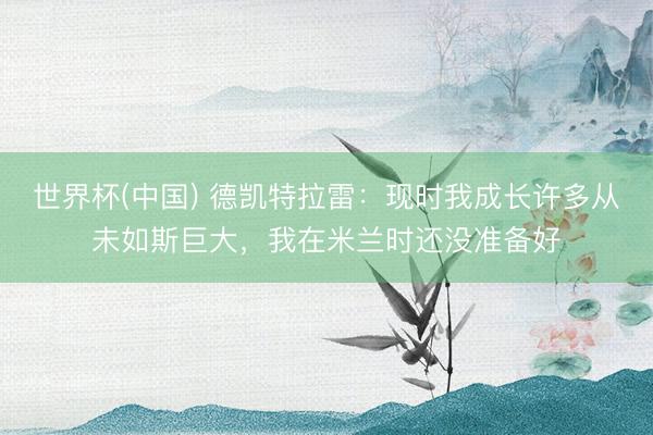 世界杯(中国) 德凯特拉雷:现时我成长许多从未如斯巨大,我在米兰时还没准备好