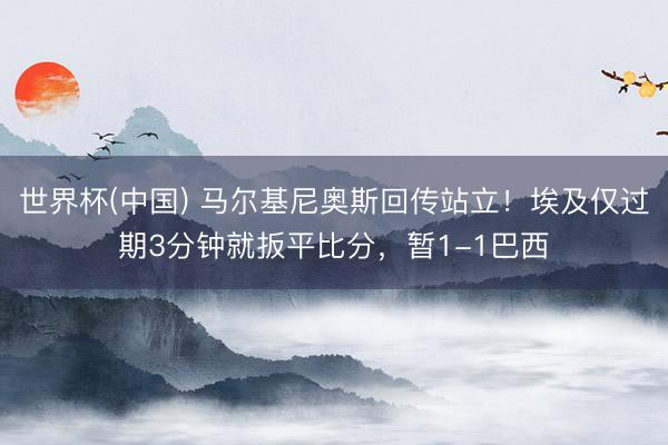 世界杯(中国) 马尔基尼奥斯回传站立!埃及仅过期3分钟就扳平比分,暂1-1巴西