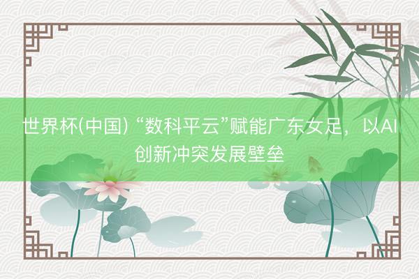 世界杯(中国) “数科平云”赋能广东女足，以AI创新冲突发展壁垒