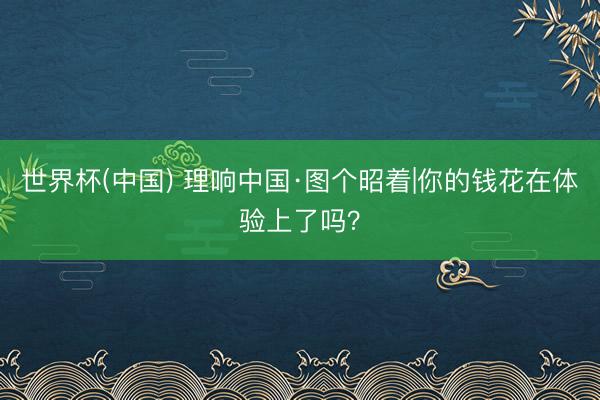 世界杯(中国) 理响中国·图个昭着|你的钱花在体验上了吗？