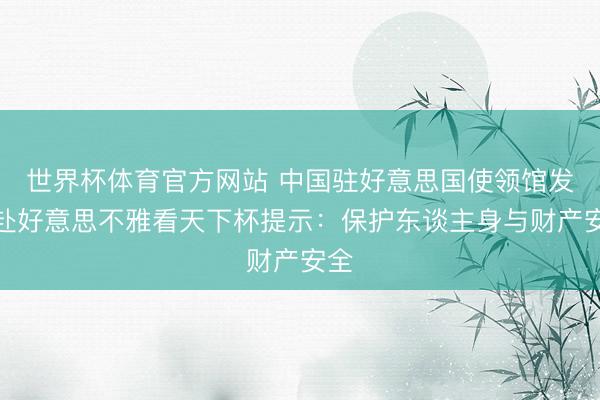 世界杯体育官方网站 中国驻好意思国使领馆发布赴好意思不雅看天下杯提示：保护东谈主身与财产安全