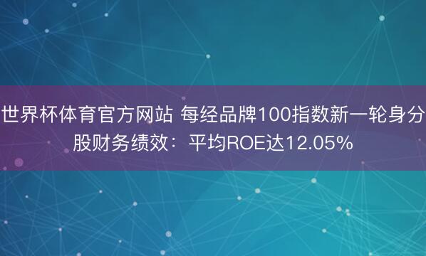 世界杯体育官方网站 每经品牌100指数新一轮身分股财务绩效:平均ROE达12.05%