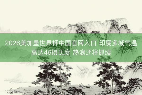 2026美加墨世界杯中国官网入口 印度多城气温高达46摄氏度 热浪还将抓续